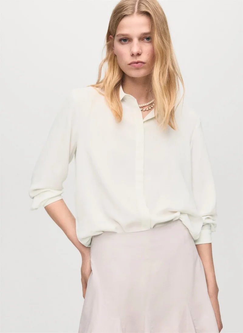 مانجو Fluid long-sleeved blouse